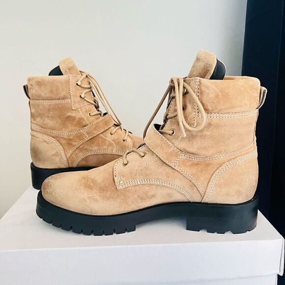 All‎ Saints Paulina Suede Leather Buckle Moto Boot, Size 11, Brown/Tan, NWT - Picture 8 of 16